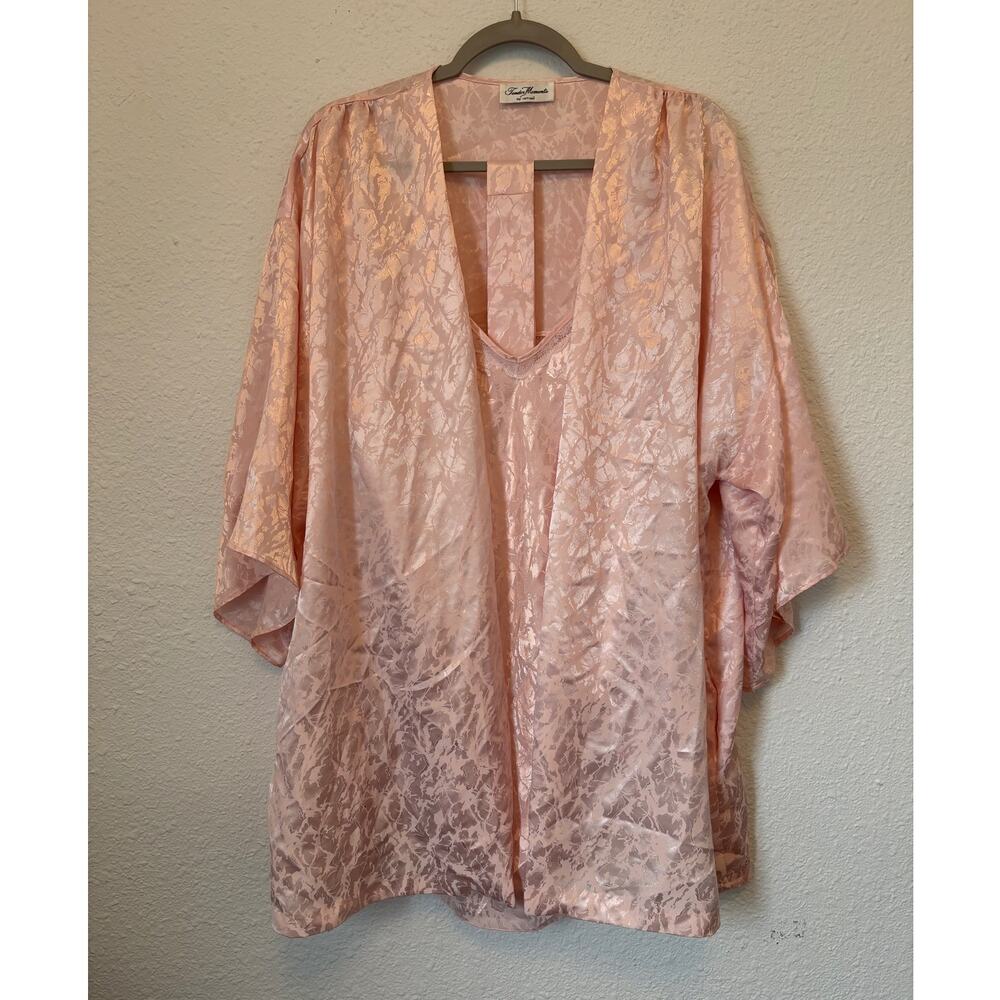 Vintage Pink Nightgown and Robe Coquette Barbie Cotaage Medium 80s
